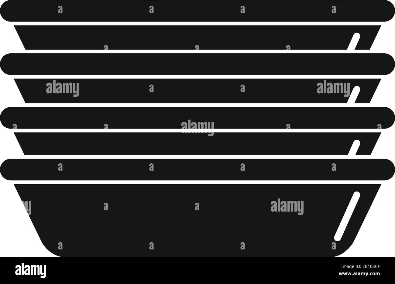 Symbol für Kunststoffplatten. Einfache Abbildung des Vektorsymbols für Kunststoffplatten für Webdesign, isoliert auf weißem Hintergrund Stock Vektor