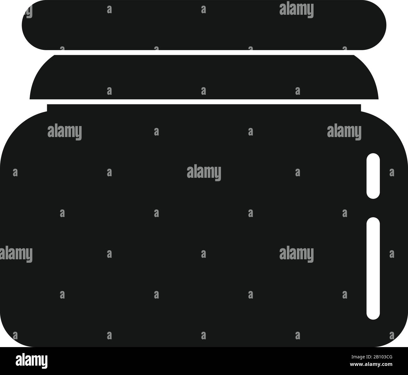 Symbol für Kunststoffbecher. Einfache Abbildung des Kunststoff-Jar-Vektorsymbols für Web-Design isoliert auf weißem Hintergrund Stock Vektor