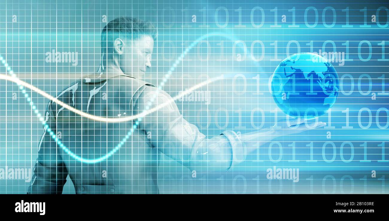 Global Solutions Technology Concept abstract as Art Stockfoto