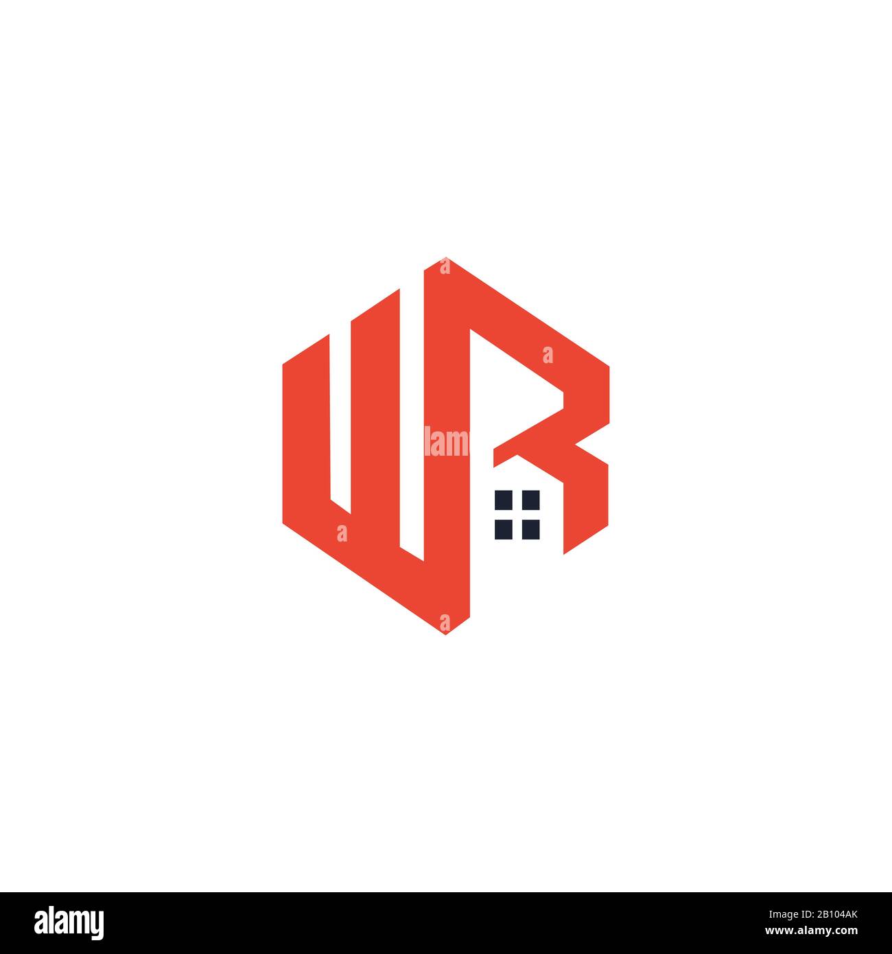 Vorlage für das anfängliche Design des WR- oder rw-Logos Stock Vektor