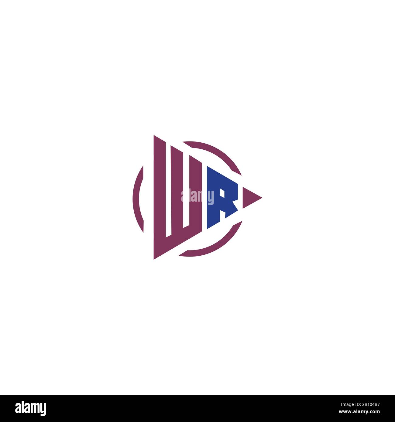 Vorlage für das anfängliche Design des WR- oder rw-Logos Stock Vektor