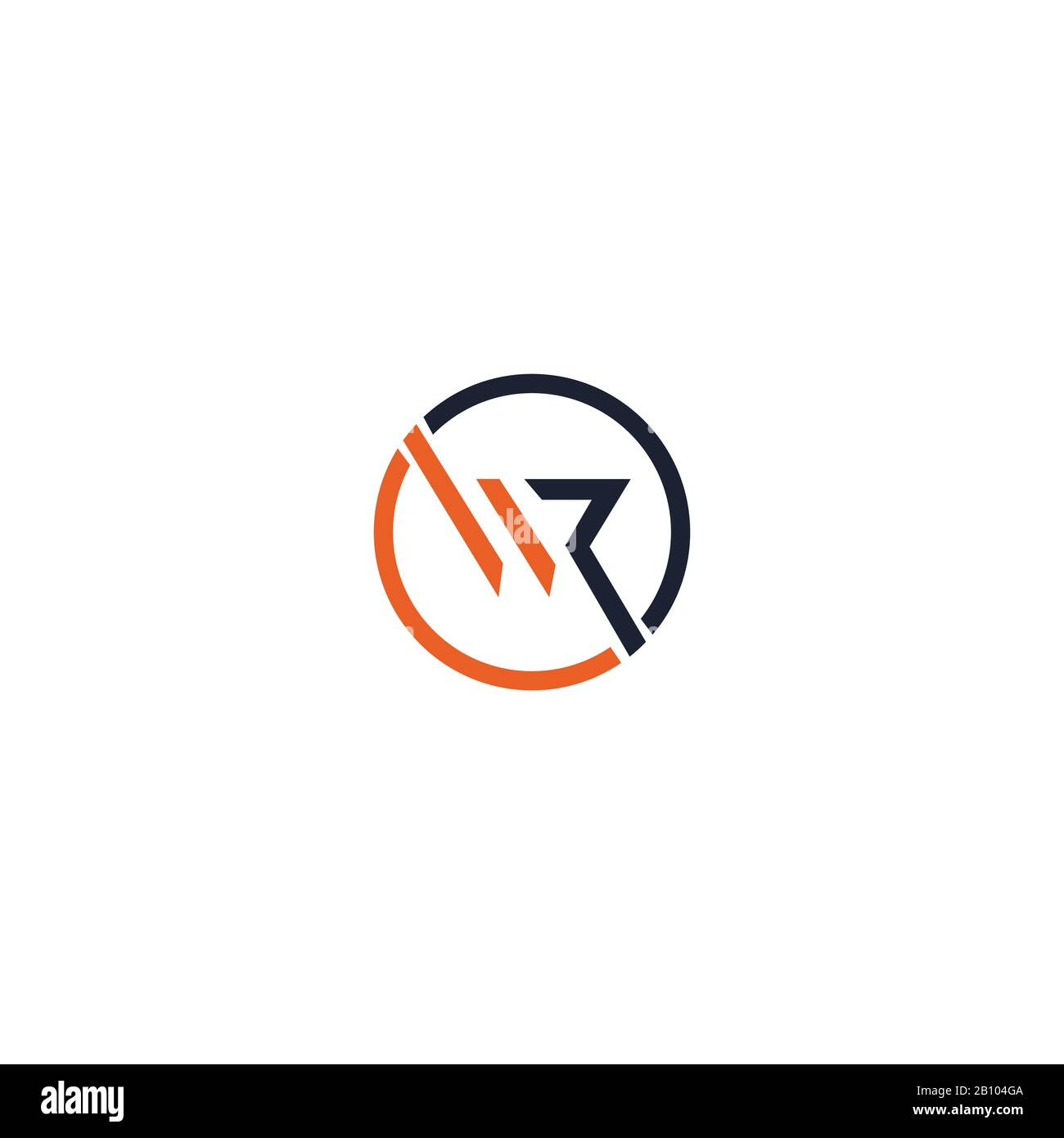 Vorlage für das anfängliche Design des WR- oder rw-Logos Stock Vektor