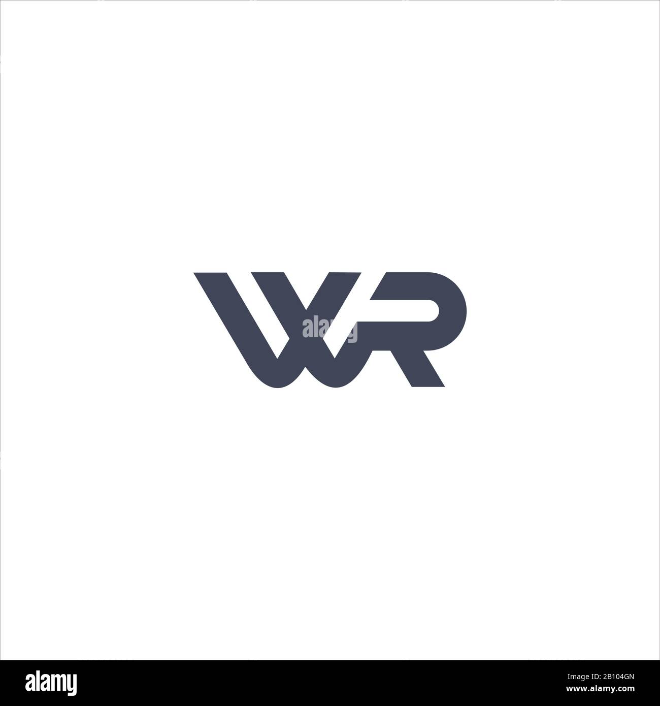 Vorlage für das anfängliche Design des WR- oder rw-Logos Stock Vektor