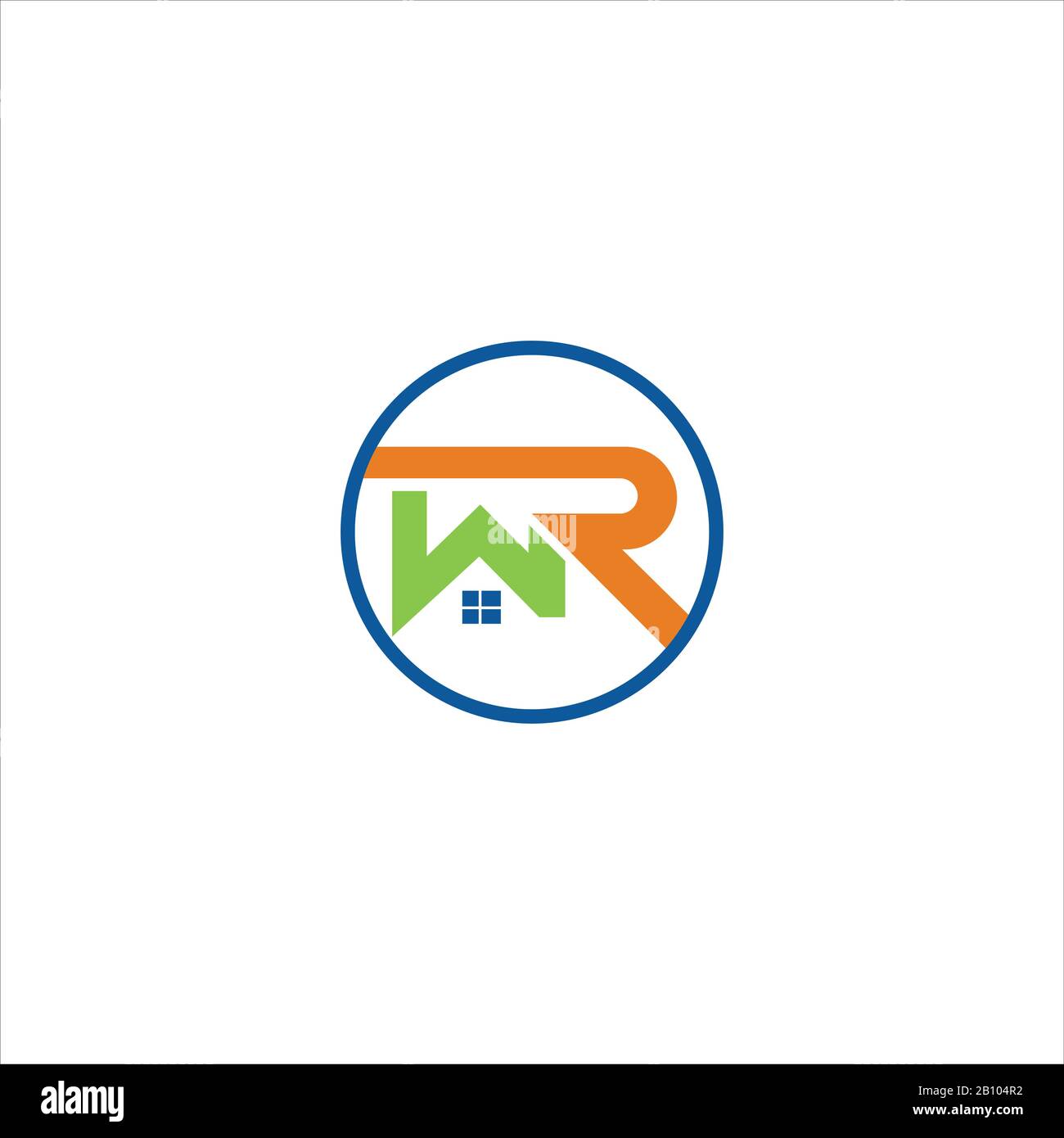 Vorlage für das anfängliche Design des WR- oder rw-Logos Stock Vektor