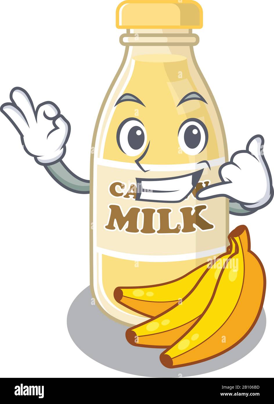 Nennen Sie mich lustige Cashew-Milch-Cartoon-Charakter-Konzept Stock Vektor