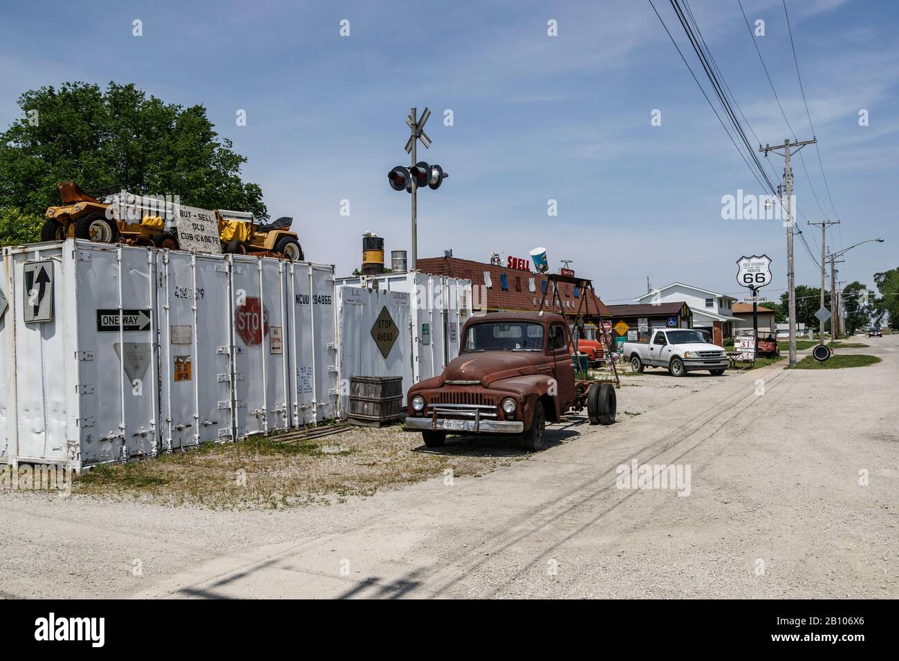 Die alte Station, Williamsville, historische Route 66, Illinois, USA Stockfoto