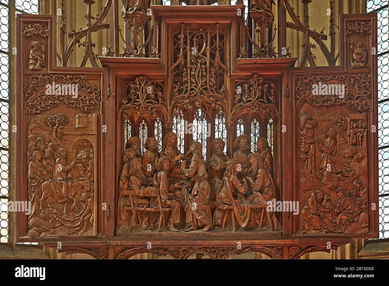 Heiliger Blutaltar, St. Jakobskirche, Rothenburg ob der Tauber, Mittelfranken, Bayern, Deutschland Stockfoto