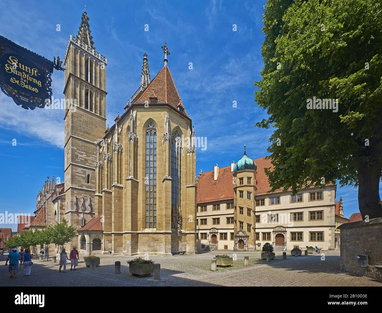 St.-Jakob-Kirche, Rothenburg ob der Tauber, Mittelfranken, Bayern, Deutschland Stockfoto