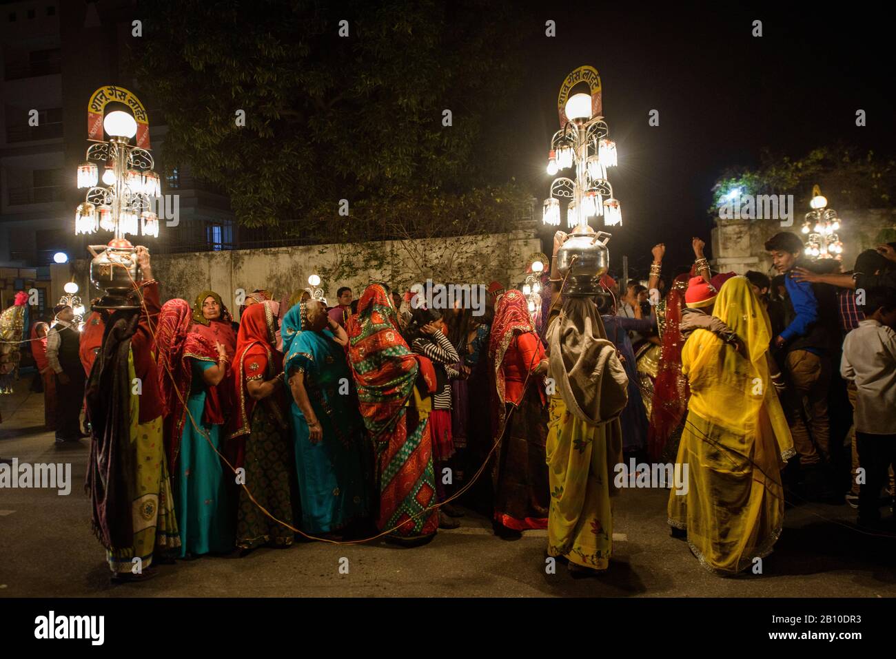 Indische Hochzeit Prozession, Jaipur, Indien Stockfoto