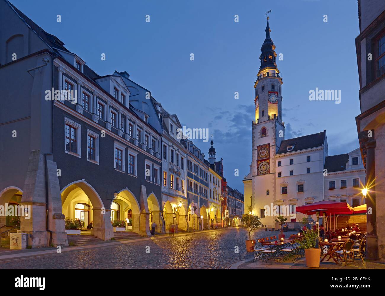 Altes Rathaus am Niedermarkt von Görlitzer, Sachsen, Deutschland Stockfoto