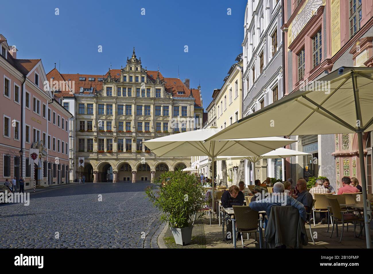 Neues Rathaus am Untermarkt von Goerlitz, Sachsen, Deutschland Stockfoto