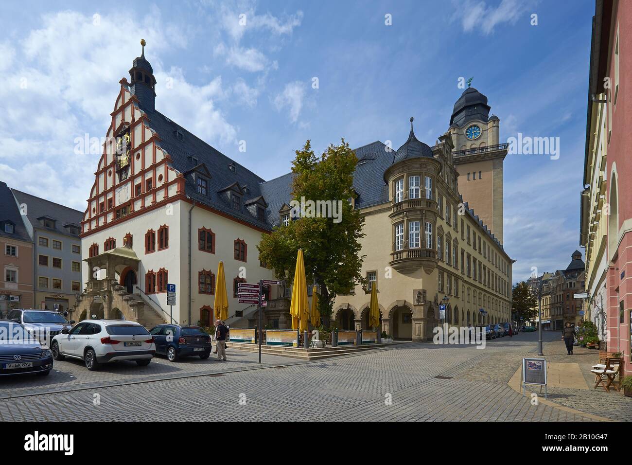 Rathaus am Altmarkt in Plauen, Vogtland, Sachsen, Deutschland Stockfoto