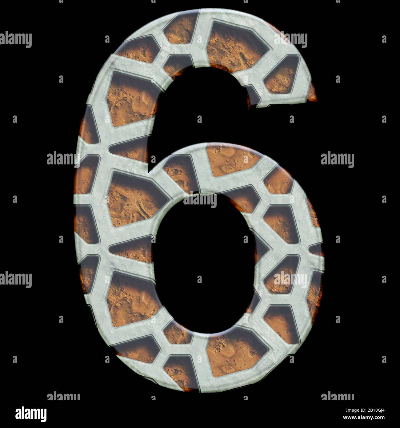 3D-Rendering-Nummern und -Symbole anordnen Stockfoto