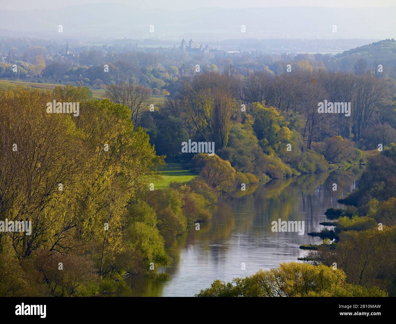 Haupttalblick Richtung Sommerach und Münsterschwarzach, Mainfranken, Bayern, Deutschland Stockfoto