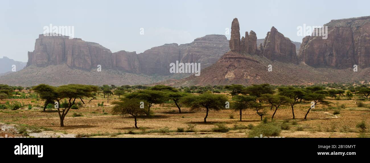 Blick auf die Felsformationen der Region Tigray, Äthiopien Stockfoto