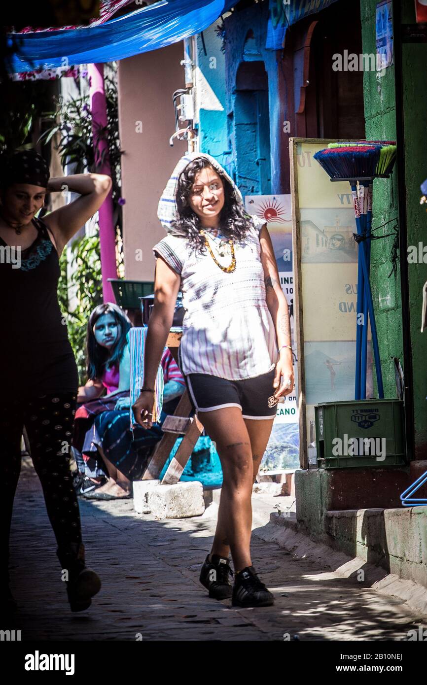 Hippies in San Marcos la laguna - Guatemala Stockfoto