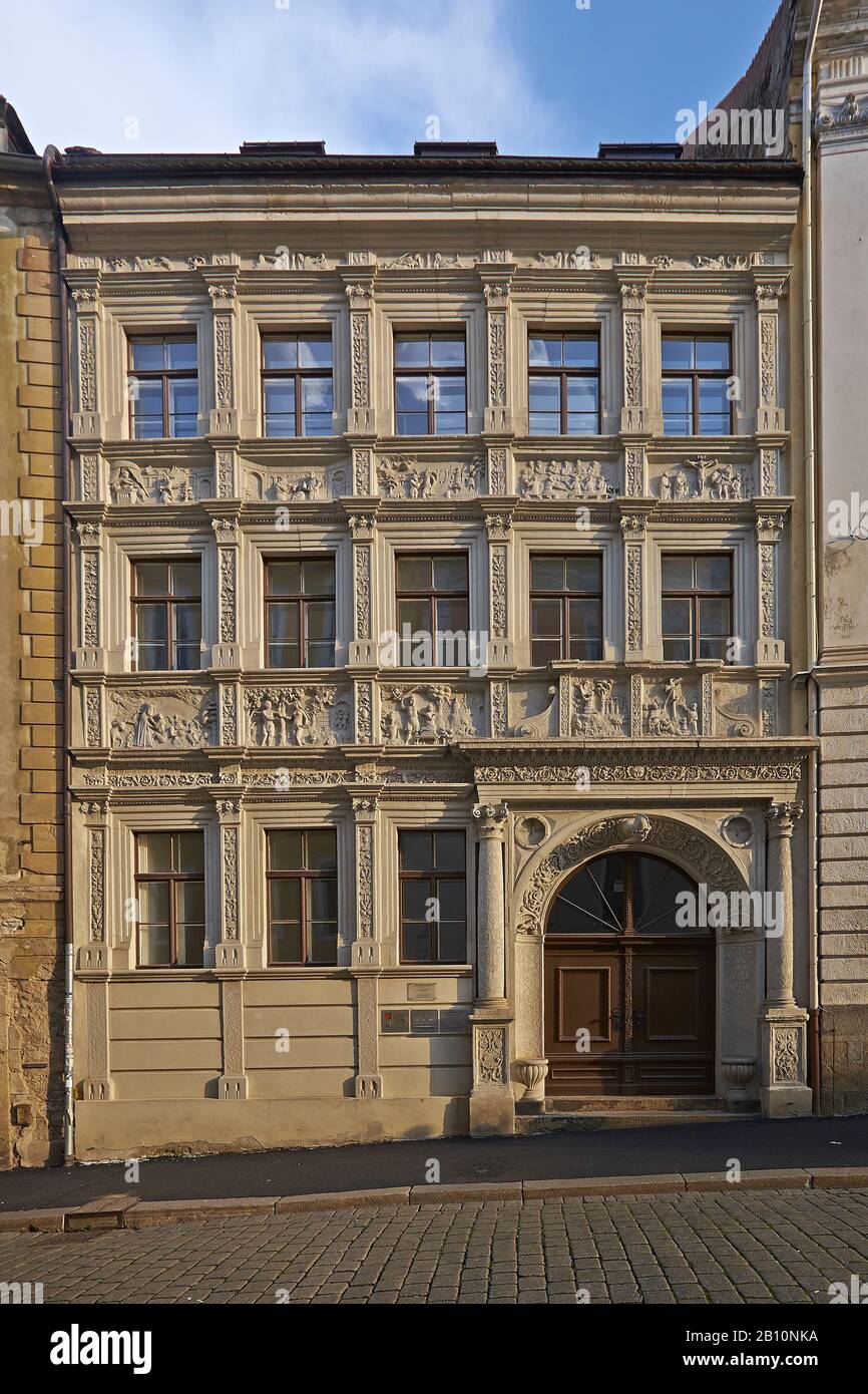 Fassade des Bibelhauses in Görlitzer, Sachsen, Deutschland Stockfoto