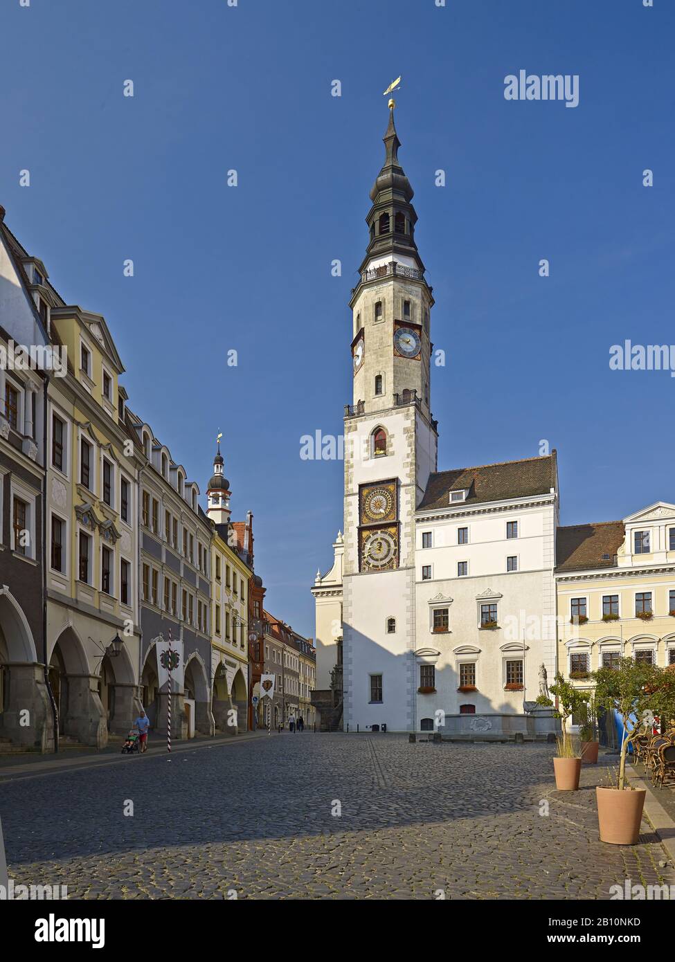 Altes Rathaus am Niedermarkt von Görlitzer, Sachsen, Deutschland Stockfoto