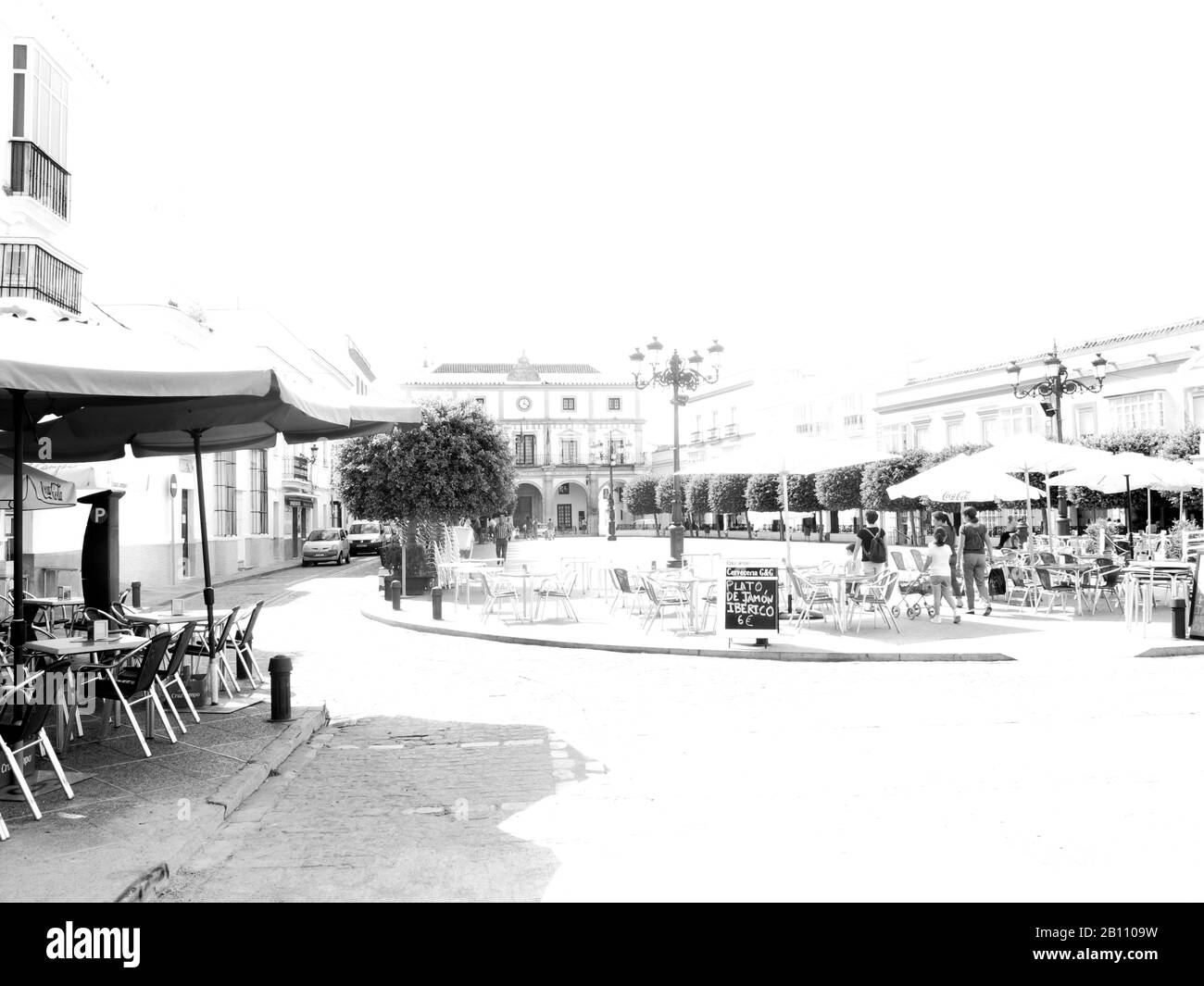 Plaza Spanien oder Alameda. Medina Sidonia. Cadiz. Andalusien. Spanien Stockfoto