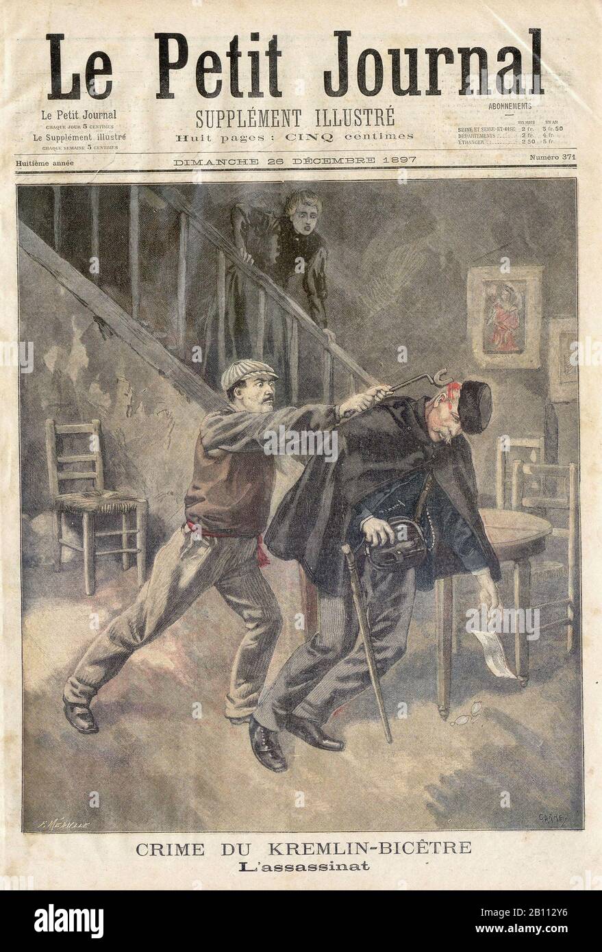 Crime DU KREML-BICÊTRE - In der französischen Illustrierten Zeitung "Le Petit Journal" - 1897 Stockfoto