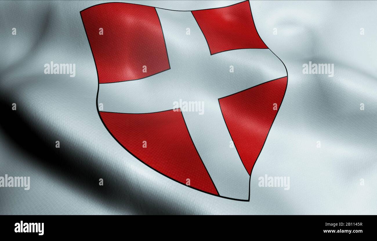 3D Schwenkt Frankreich Department Wappen Flagge Savoie Closeup Ansicht Stockfoto