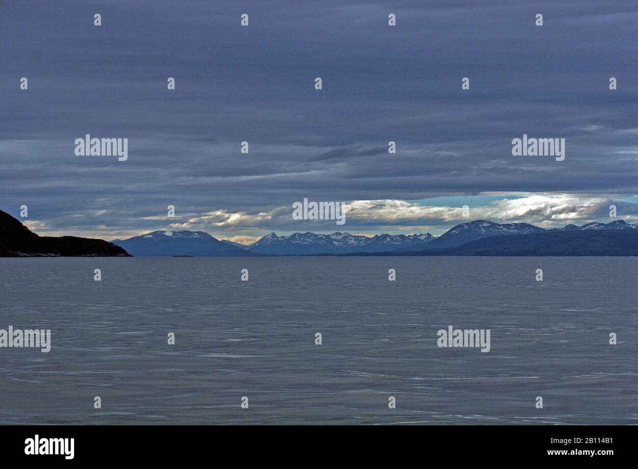 Beagle Channel Scenery, im Tierra del Fuego Archipel, Argentinien, Tierra del Fuego, Beagle Channel Stockfoto