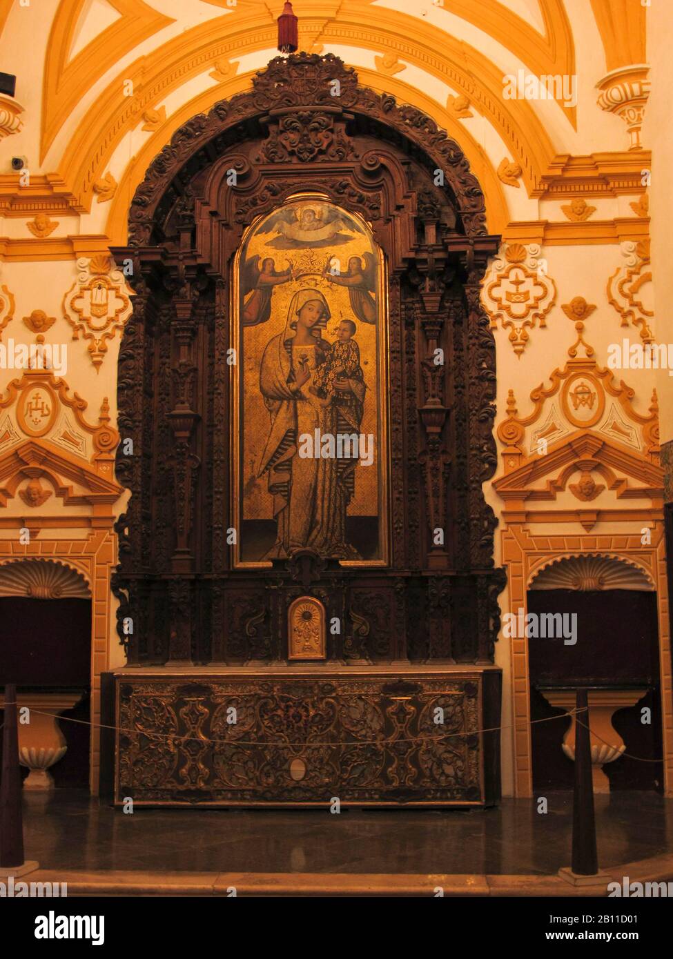 Retablo der Antigua Virgen. Reales Alcazares. Sevilla. Andalusien. Spanien Stockfoto