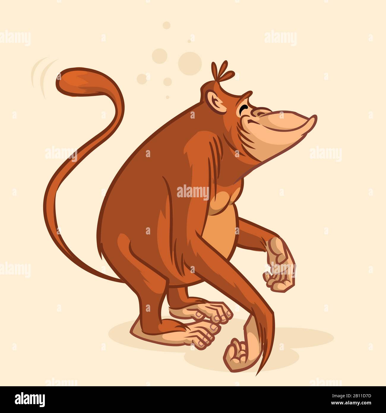 Cartoon orangutan Affe Charakter. Vektor Stock Vektor