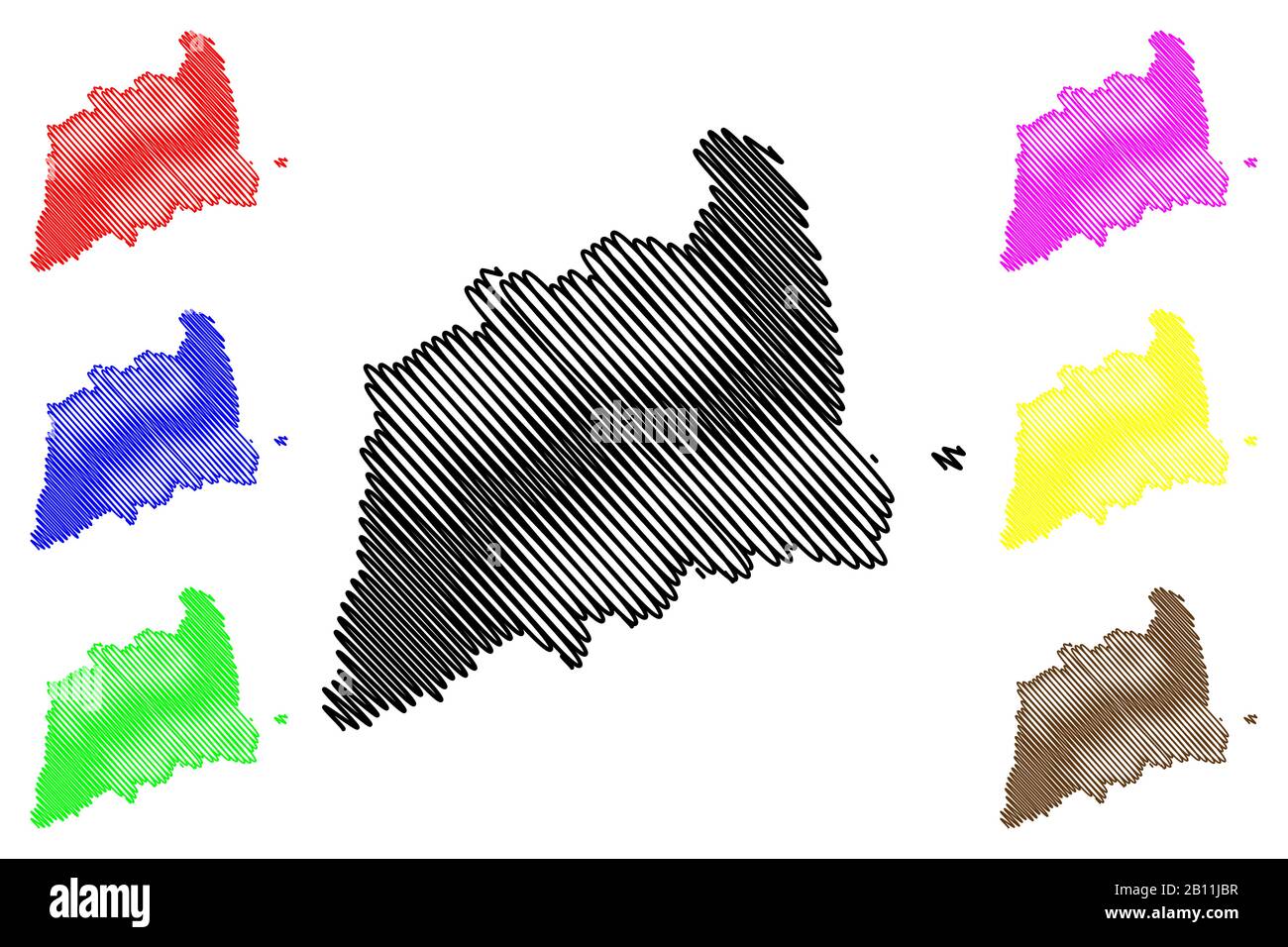 Tartu County (Republik Estland, Grafschaften von Estland) Karte Vektor-illustration, kritzeln Skizze Tartumaa Karte Stock Vektor