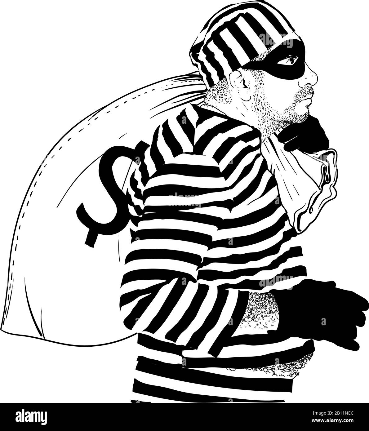 Lustiger Fettdieb Stock Vektor