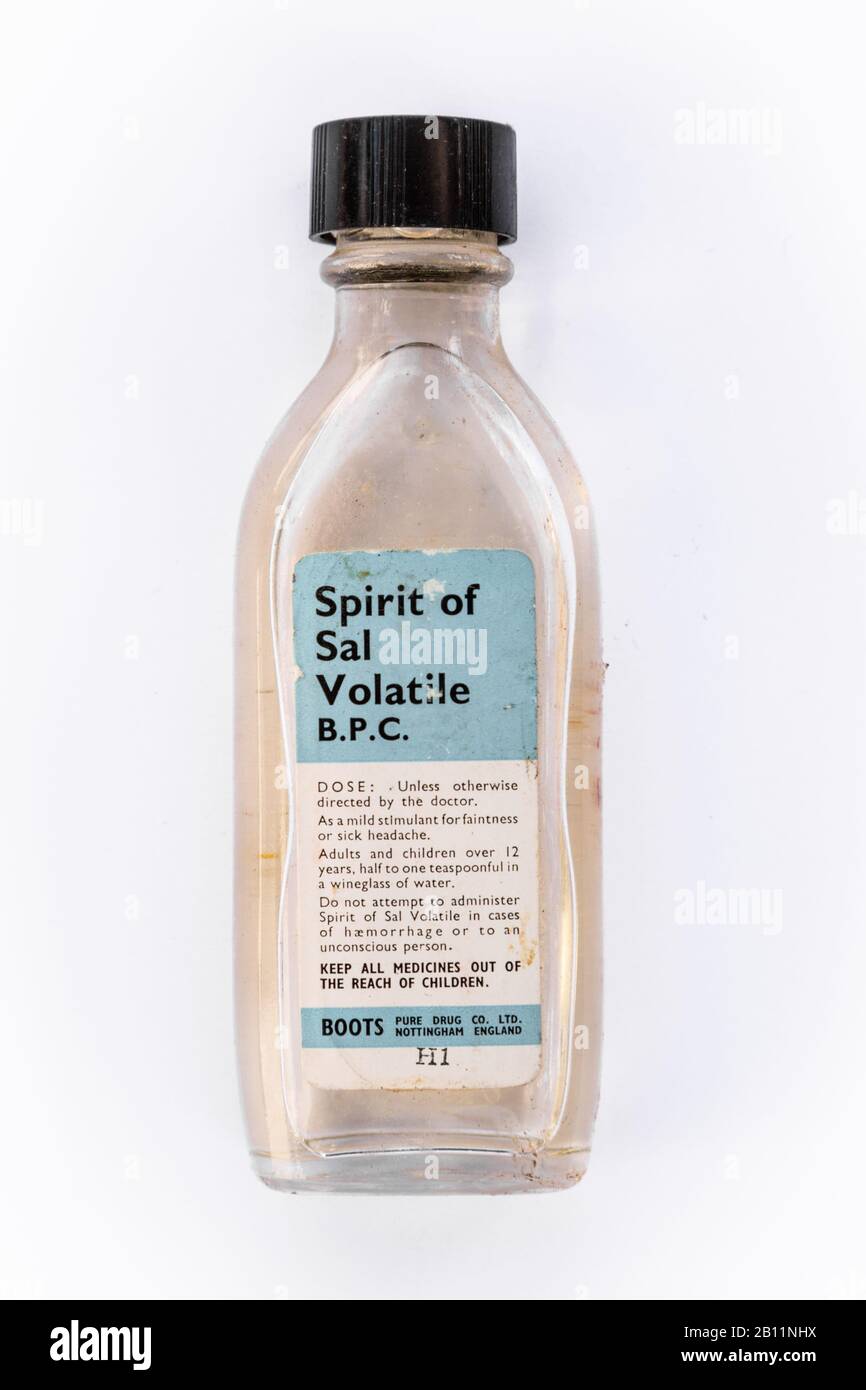 Flasche Stiefel Spirit of Sal Volatile Stockfoto