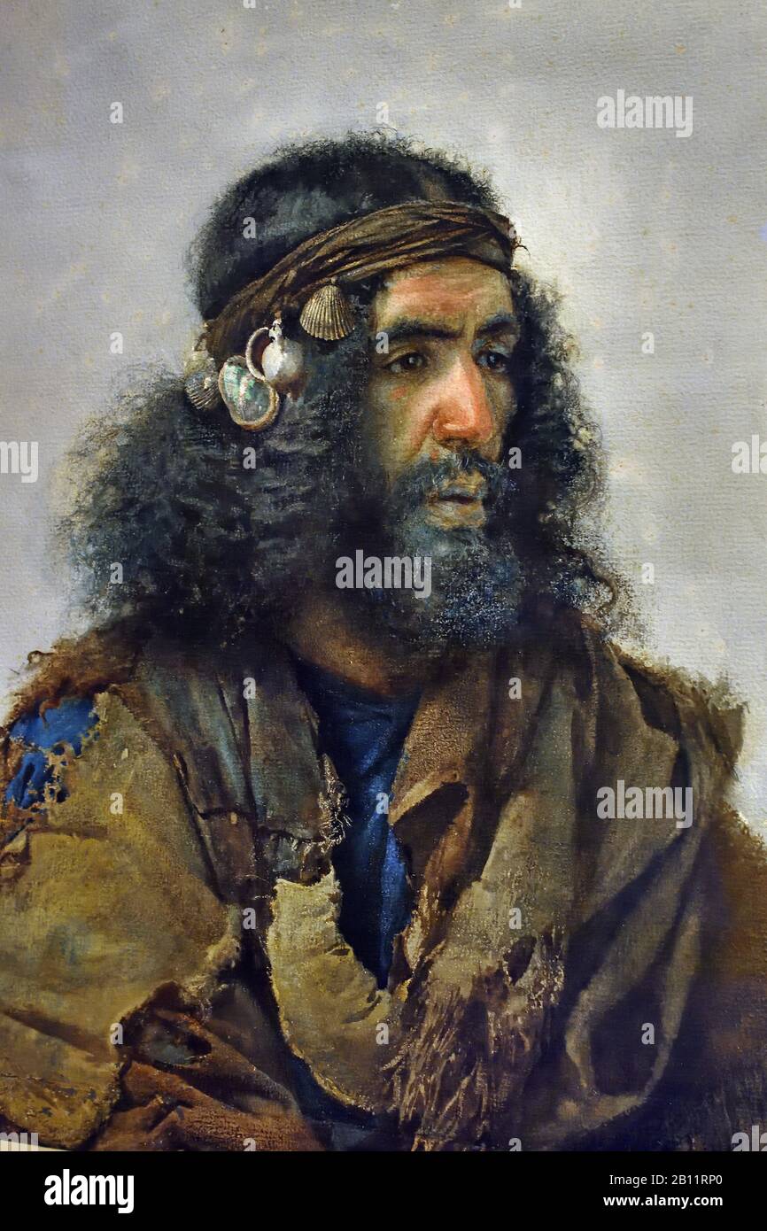Darqawa Mystic vom spanischen Maler Josep Tapiró i Baró (186-1913) katalanischer Maler, bekannt für seine Aquarellporträts aus Marokko, Spanien. Stockfoto