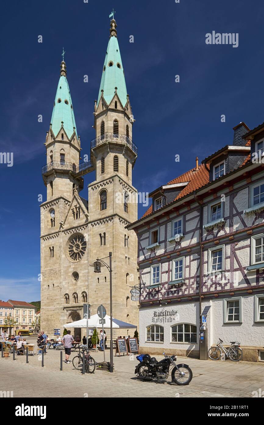 Stadtkirche Unserer Lieben Frau und Ratsstube, Meiningen, Thüringen, Deutschland Stockfoto