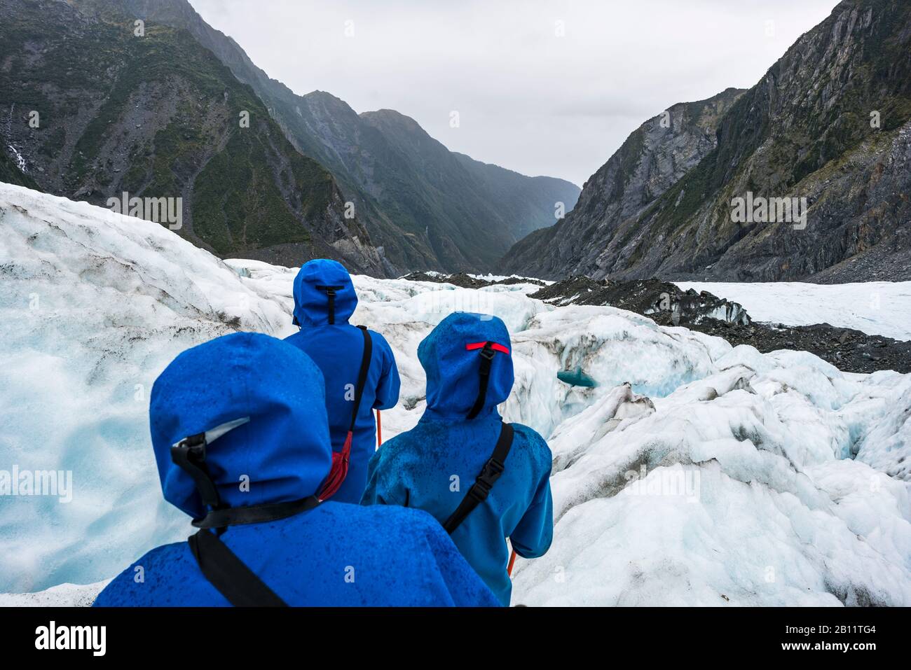 Eiswanderung auf dem Franz-Josef-Gletscher, Neuseeland Stockfoto