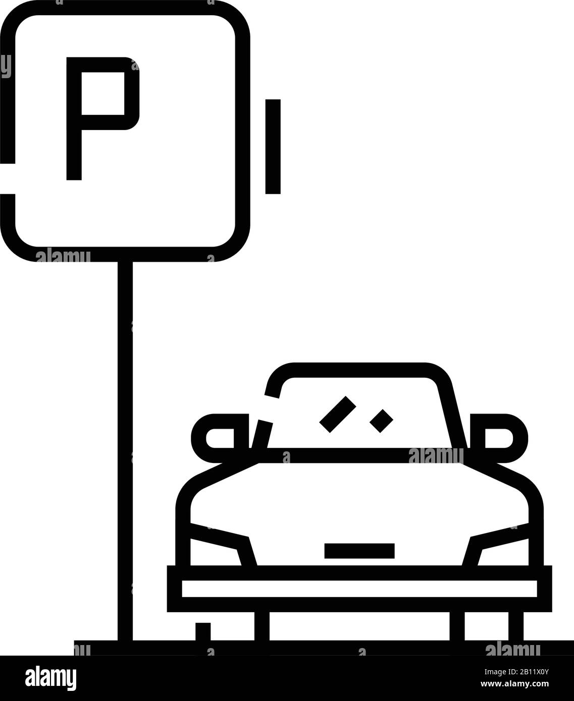 Carparking Line Icon, Concept Sign, Outline Vector Illustration, Linear Symbol. Stock Vektor