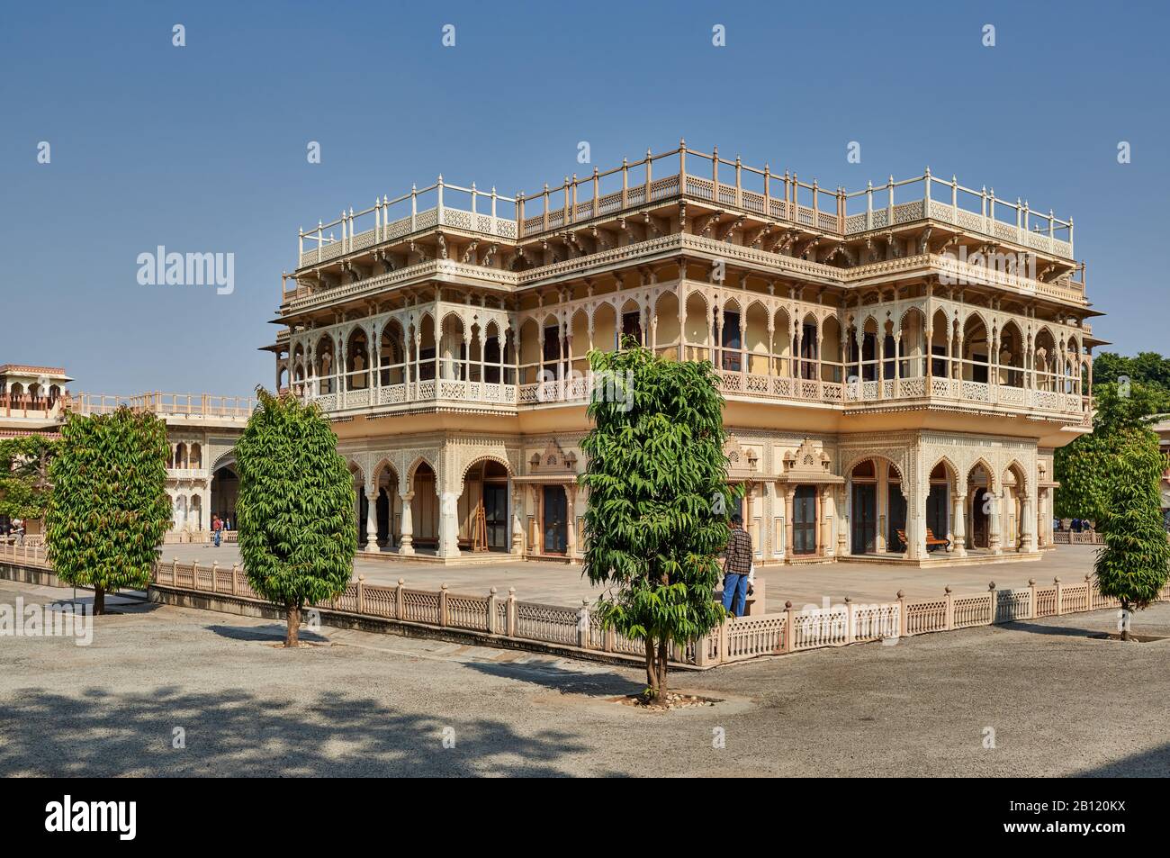 Mubarak Mahal, Stadtpalast, Jaipur, Rajasthan, Indien Stockfoto