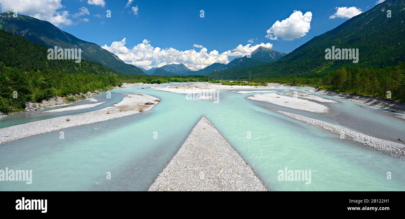 Der Lech in den Lechtaler Alpen, Bezirk Reutte, Tyrol, Österreich Stockfoto