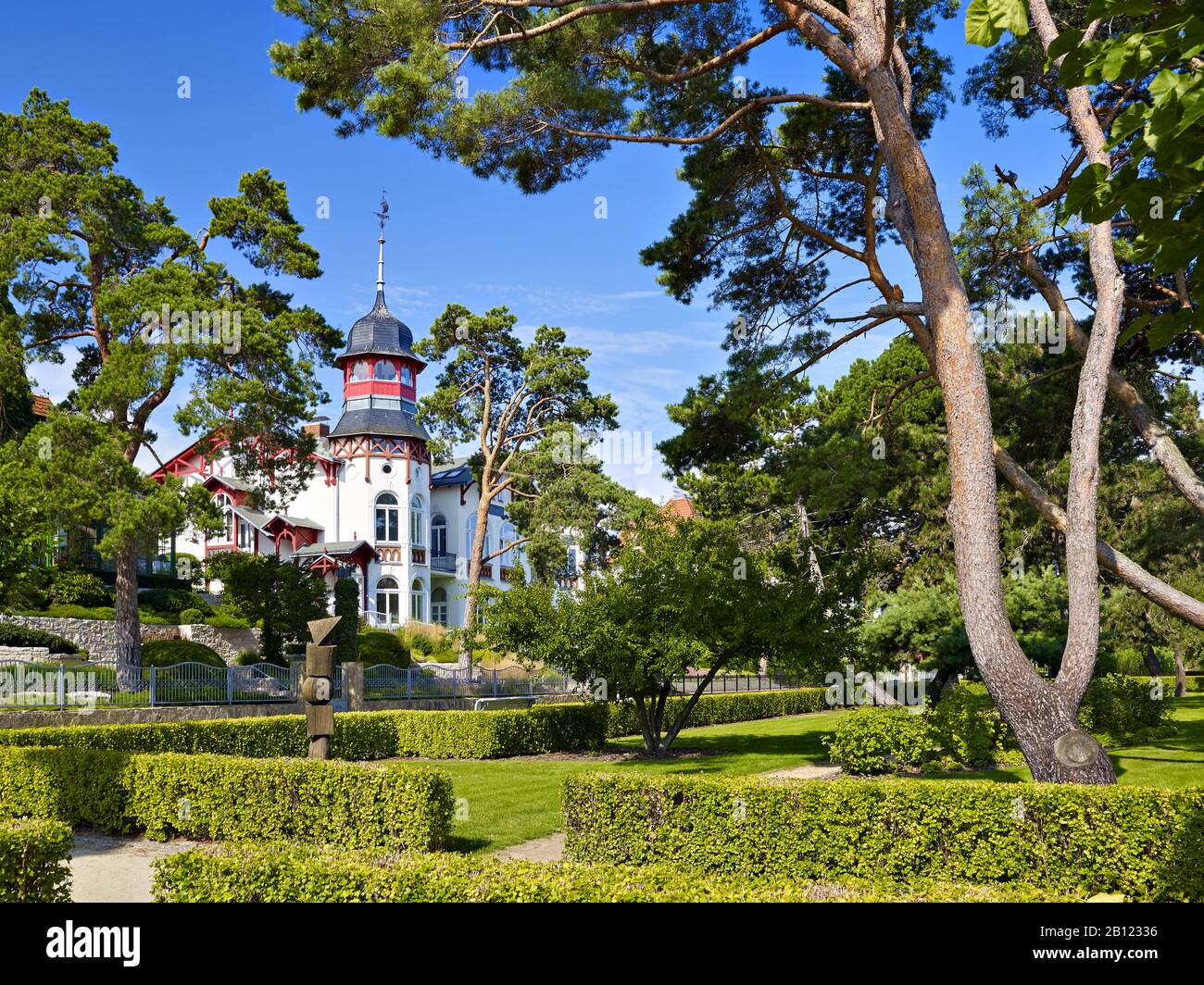 Haus Am Meer an der Promenade in Ostseebad Zinnowitz, Usedom, Mecklenburg-Vorpommern, Deutschland Stockfoto