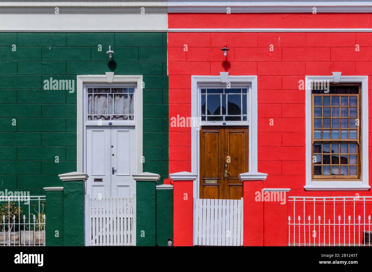 Bunte Häuser in Bo-Kaap, Kapstadt, Südafrika, Afrika Stockfoto