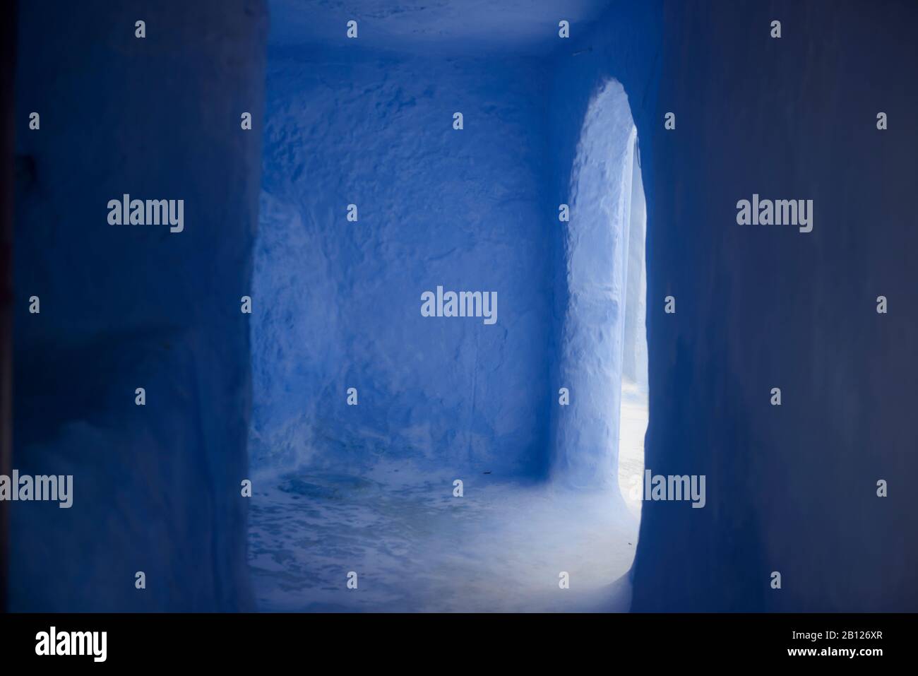 Straßen und Gassen der Medina von Chefchaouen, Marokko Stockfoto