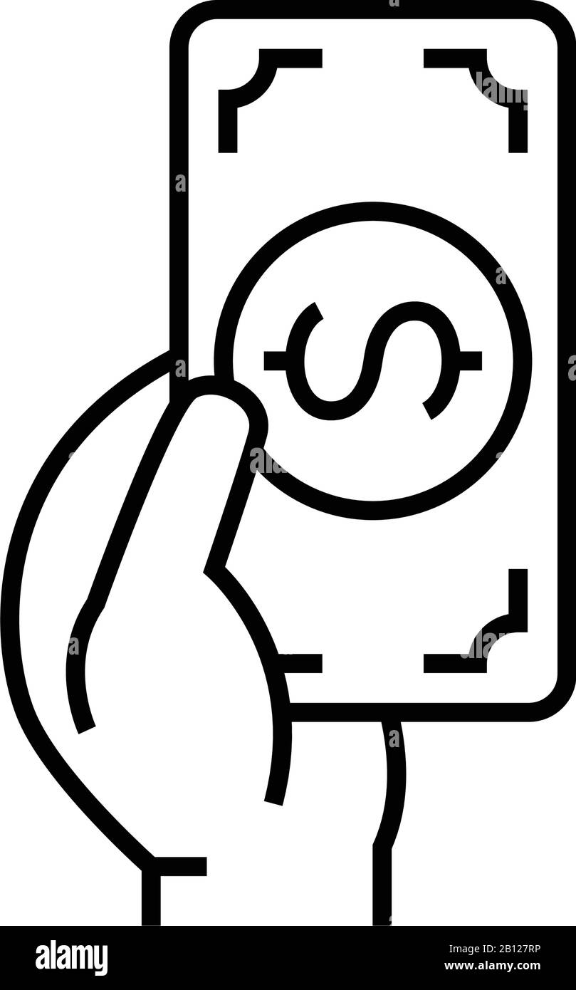 Barzeilensymbol, Konzeptzeichen, Konturvektorabbildung, lineares Symbol. Stock Vektor