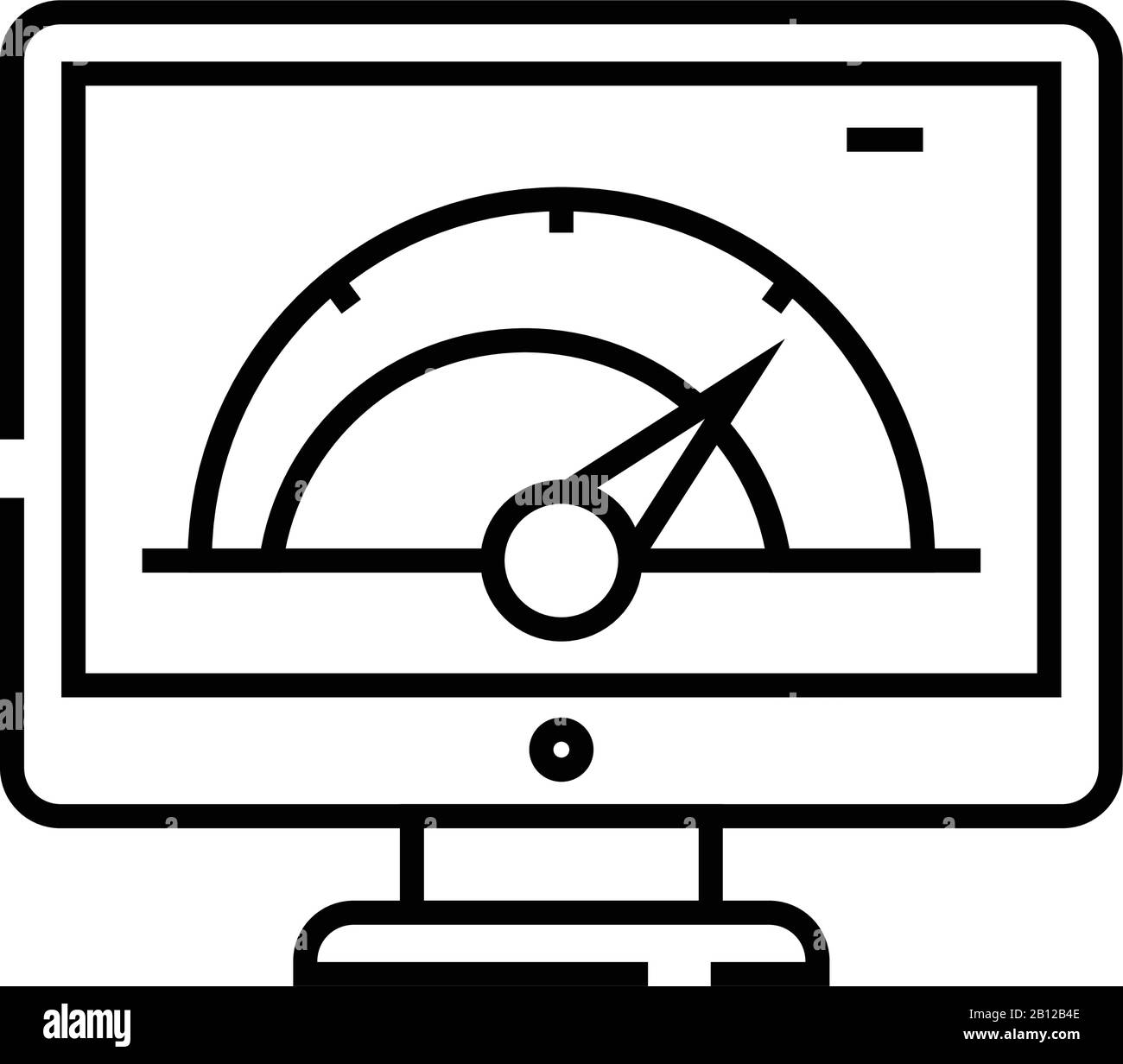Berechnungssymbol für Systemlinien, Konzeptzeichen, Konturvektorabbildung, lineares Symbol. Stock Vektor