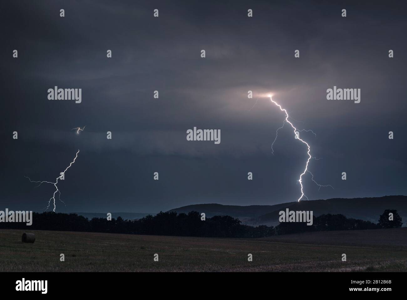 Gewitter über Thüringen, Deutschland Stockfoto