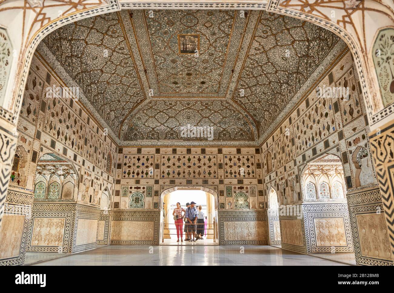Innenschuss von Amer Fort, Jaipur, Rajasthan, Indien Stockfoto