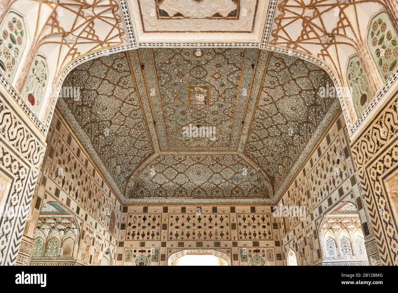 Innenschuss von Amer Fort, Jaipur, Rajasthan, Indien Stockfoto