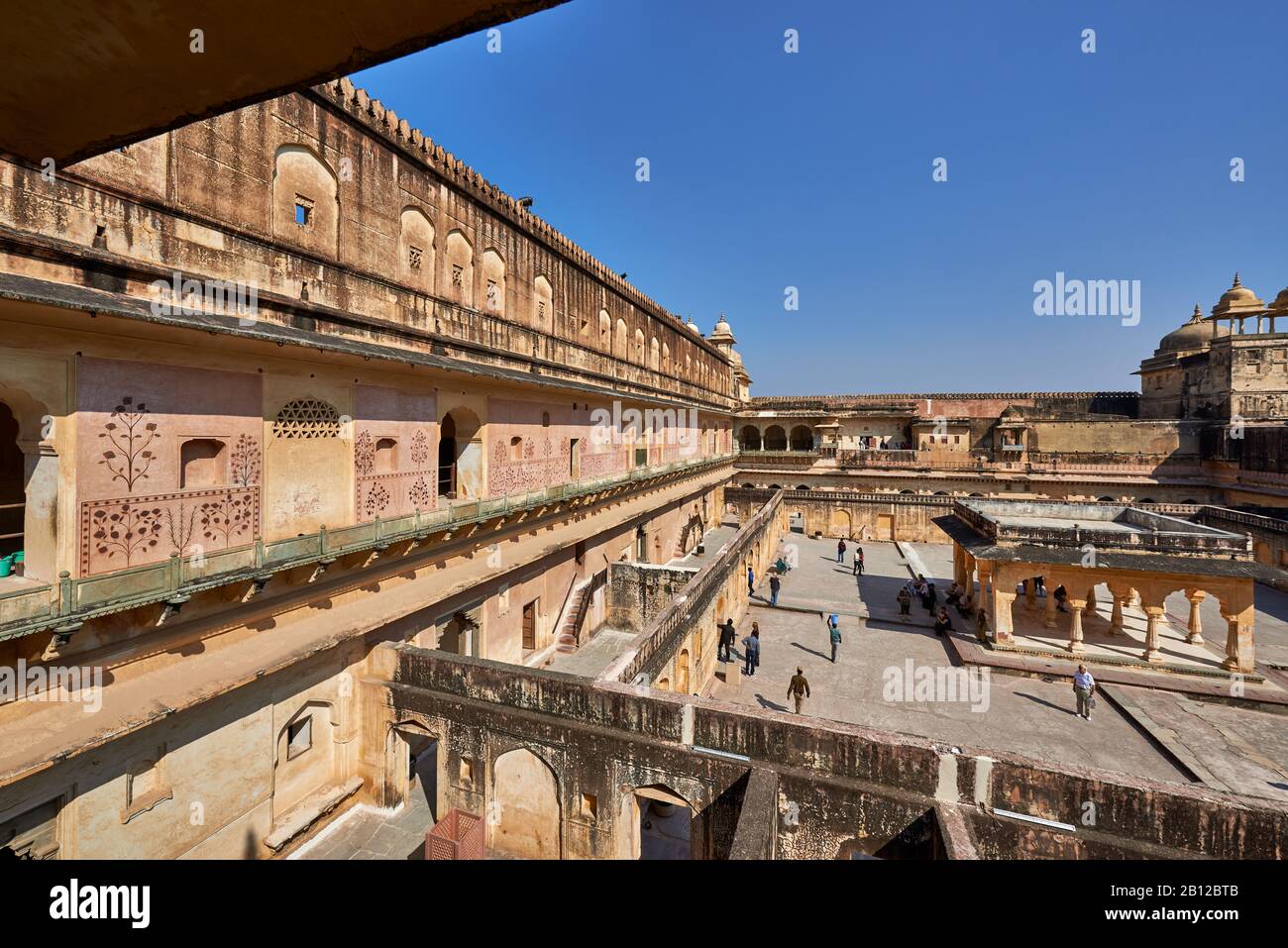 Innenhof von Amer Fort, Jaipur, Rajasthan, Indien Stockfoto