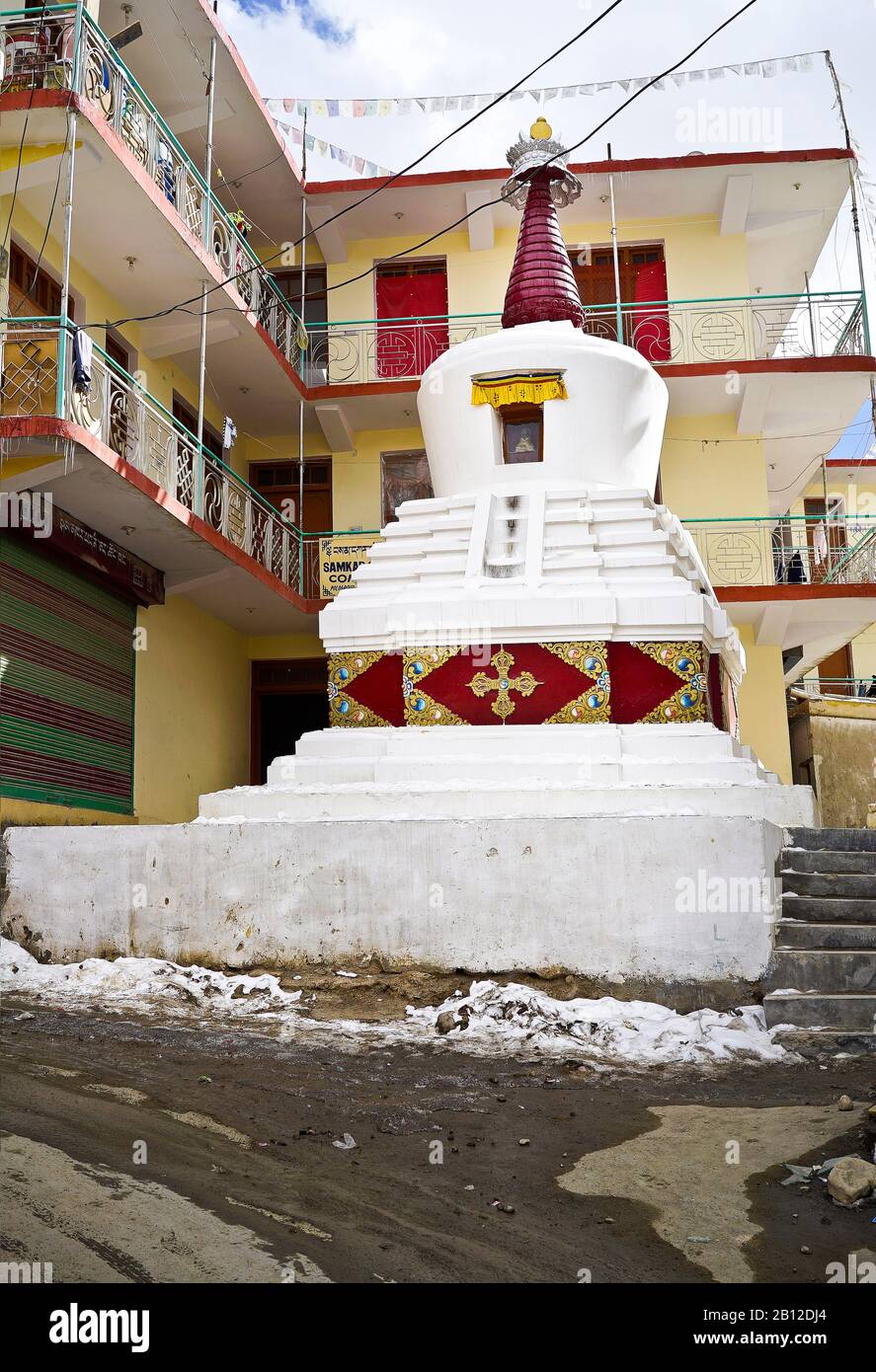 Kleiner Stupa in LEH, Himalaya. Ladakh, Indien Stockfoto