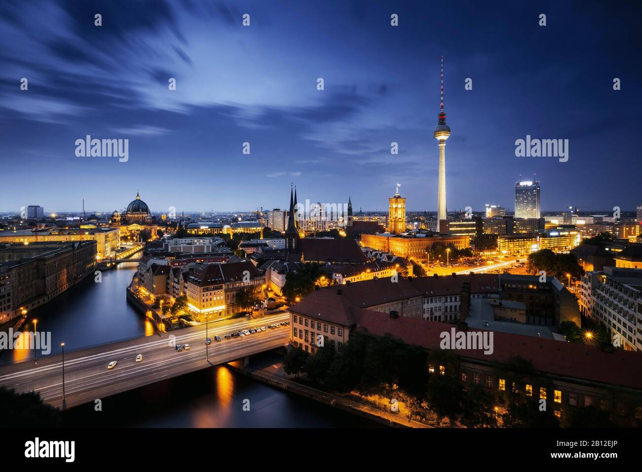 Berlin bei Nacht, Deutschland Stockfoto