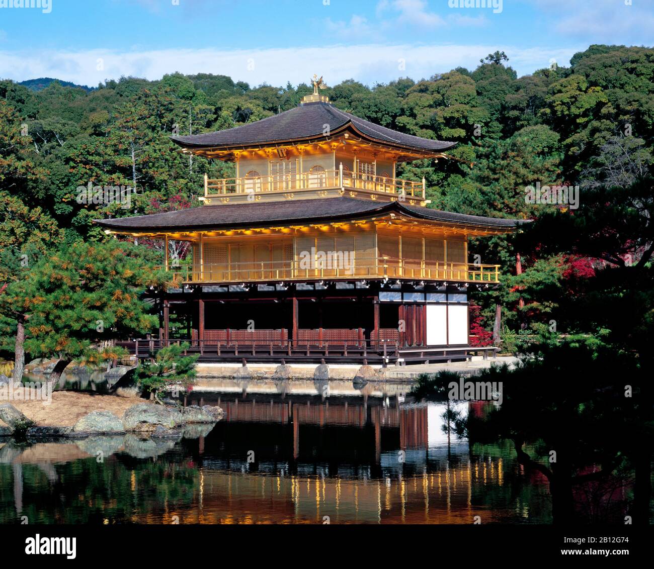 Kinkakuji-Tempel, Goldener Pavillon, Kyoto, Japan Stockfoto