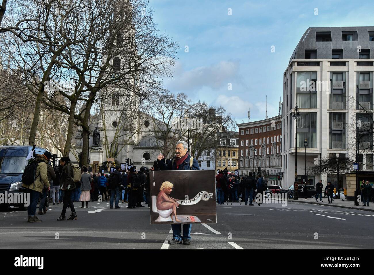 London, Großbritannien. Februar 2020. Hunderter Protest gegen Julian Assange Auslieferung Freie Rede ist keine Verbrechen, am 222. Februar 2020 in London, UK Credit: Picture Capital/Alamy Live News Stockfoto